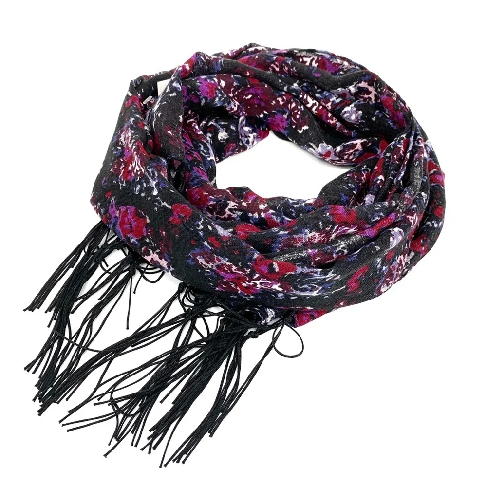 Maurices Floral Print Fringe Hem Oblong‎ Scarf